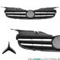 Preview: Kühlergrill hochglanz Schwarz + Chromleiste passend für Mercedes SLK R170 96-04