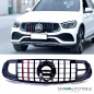 Preview: Kühlergrill Schwarz Rot + Carbon passt für Mercedes GLC X253 ab 2019