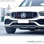 Preview: Kühlergrill Schwarz Rot + Carbon passt für Mercedes GLC X253 ab 2019