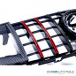 Preview: Kühlergrill Schwarz Rot + Carbon passt für Mercedes GLC X253 ab 2019