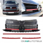 Preview: Set Kühlergrill für Emblem+ Leisten Stoßstange unten Hochglanz Schwarz / Rot passt für VW T6 alle Modelle 2015-2019 auch Sportline