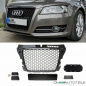 Preview: Kühlergrill Wabengrill Schwarz Glanz passt für Audi A3 8P Facelift 08-13