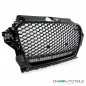 Preview: Sport Kühlergrill Wabengrill Schwarz Glanz passt für Audi A3 8V 12-16 nicht RS3 Quattro