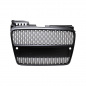 Preview: Kühlergrill Wabengrill Schwarz Seidenmatt + Kennzeichenleiste passend Audi A4 B7 04-08 + RS4