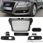 Preview: Set Wabengrill + Stoßstangengitter hochglanz Schwarz passt für Audi A3 8P Facelift S-Line ab 2008-2012