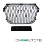 Preview: Kühlergrill Waben Grill Chrom Schwarz hochglanz passt für Audi A1 8X 2010-2015 auch quattro