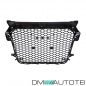 Preview: Kühlergrill Waben Grill Chrom Schwarz hochglanz passt für Audi A1 8X 2010-2015 auch quattro