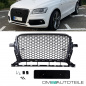 Preview: Kühlergrill Wabendesign Schwarz glanz komplett mit/ohne PDC passt für Audi Q5 8R Facelift ab 2012 auch SQ5