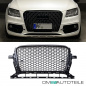 Preview: Kühlergrill Wabendesign Schwarz glanz komplett mit/ohne PDC passt für Audi Q5 8R Facelift ab 2012 auch SQ5