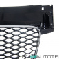 Preview: Kühlergrill Wabengrill Schwarz Silber passt für Audi TT 8J 06-16 ohne RS Emblem
