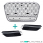 Preview: Sport Kühlergrill Chrom Schwarz Silber + Gitter passt für Audi A6 C7 ab 11-14