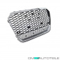 Preview: Sport Kühlergrill Chrom Schwarz Silber + Gitter passt für Audi A6 C7 ab 11-14