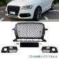 Preview: Kühlergrill Wabendesign +Gitter Set Schwarz glanz komplett mit/ohne PDC passt für Audi Q5 8R Facelift ab 2012 S-Line
