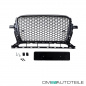 Preview: Kühlergrill Wabendesign +Gitter Set Schwarz glanz komplett mit/ohne PDC passt für Audi Q5 8R Facelift ab 2012 S-Line