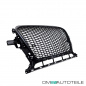 Preview: Kühlergrill Wabendesign +Gitter Set Schwarz glanz komplett mit/ohne PDC passt für Audi Q5 8R Facelift ab 2012 S-Line