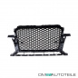 Preview: Kühlergrill Wabendesign +Gitter Set Schwarz glanz komplett mit/ohne PDC passt für Audi Q5 8R Facelift ab 2012 S-Line