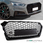 Preview: Kühlergrill Grill Wabendesign hochglanz Schwarz + Trichter passt für Audi A5 B9 F5 ab 2016 kein RS5