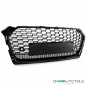 Preview: Kühlergrill Grill Wabendesign hochglanz Schwarz + Trichter passt für Audi A5 B9 F5 ab 2016 kein RS5
