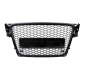 Preview: Upgrade Sportgrill / Kühlergrill für Audi A4 B8 (8K) 08-11 Hochglanz schwarz in Wabendesign