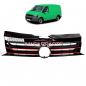 Preview: Upgrade Design Kühlergrill in Schwarz glänzend mit roten Streifen, für VW Transporter T5.1 Facelift 2009-2015