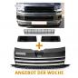 Preview: Paket-Upgrade Design Kühlergrill + Set Gitter Grill Einsatz Stoßstange vorne unten Hochglanz Schwarz-für Volkswagen T6 15-19 Hochglanz-schwarz