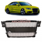 Preview: Upgrade Design Sportgrill / Kühlergrill für Audi A4 B8 08-12 Hochglanz-schwarz in Wabendesign