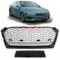 Preview: Upgrade Sportgrill / Kühlergrill für Audi A5 (F5) Coupe Cabrio Sportback 2016+ Hochglanz schwarz in Wabendesign