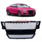 Preview: Upgrade Sportgrill / Kühlergrill für Audi A5 (8T) Coupe Cabrio Sportback 07-11Hochglanz-schwarz in Wabendesign