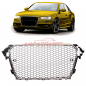 Preview: Upgrade Design Sportgrill / Kühlergrill für Audi A4 B8 Facelift 13-16 Chrom/Hochglanz-schwarz in Wabendesign