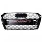 Preview: Upgrade Design Sportgrill / Kühlergrill für Audi A4 B9 (8W) 15-19 Hochglanz schwarz in Wabendesign mit Emblemhalter