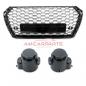 Preview: Upgrade Design Sportgrill / Kühlergrill für Audi A4 B9 (8W) 15-19 Hochglanz schwarz in Wabendesign