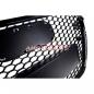 Preview: Upgrade Design Sportgrill / Kühlergrill für Audi A4 B8 Facelift 13-16 Hochglanz-schwarz in Wabendesign mit Emblemhalter