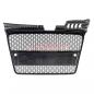 Preview: Upgrade Design Sportgrill / Kühlergrill für Audi A4 B7 05-08 Matt-schwarz in Wabengitter Optik mit PDC