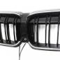 Preview: LED-Doppellamellen-Kühlergrill in Schwarz glänzend passend für BMW 3er G20 2019-2023