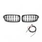 Preview: LED-Doppellamellen-Kühlergrill in Schwarz glänzend, passend für BMW 3er F30 2012–2019