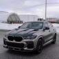 Preview: LED-Kühlergrill mit einer Lamelle in Schwarz glänzend passend für BMW X6 Serie G06 2019–2023