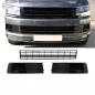 Preview: Set Gitter Grill Einsatz Stoßstange vorne unten Hochglanz Schwarz passt für VW T6 ab 2015-2019