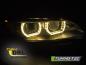Preview: 3D Xenon "YellowSign" LED Tagfahrlicht Angel Eyes Scheinwerfer für BMW 3er Coupe/Cabrio E92/E93 06-10 schwarz