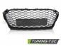 Preview: Upgrade Sportgrill / Kühlergrill für Audi A5 F(F5) 16-18 Hochglanz schwarz in Wabendesign mit Kennzeichenrahmen