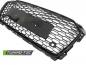 Preview: Upgrade Sportgrill / Kühlergrill für Audi A5 F(F5) 16-18 Hochglanz schwarz in Wabendesign mit Kennzeichenrahmen