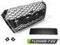 Preview: Upgrade Sportgrill / Kühlergrill für Audi A4 B9 (8W) 15-19 chrom/Hochglanz schwarz in Wabendesign mit PDC