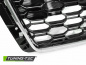 Preview: Upgrade Sportgrill / Kühlergrill für Audi A4 B9 (8W) 15-19 chrom/Hochglanz schwarz in Wabendesign mit PDC
