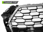 Preview: Upgrade Sportgrill / Kühlergrill für Audi A4 B9 (8W) 15-19 chrom/Hochglanz schwarz in Wabendesign