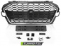 Preview: Upgrade Sportgrill / Kühlergrill für Audi A4 B9 (8W) ab 2019 (Facelift) chrom/Hochglanz schwarz in Wabendesign mit PDC