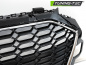 Preview: Upgrade Sportgrill / Kühlergrill für Audi A4 B9 (8W) ab 2019 (Facelift) chrom/Hochglanz schwarz in Wabendesign mit PDC