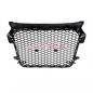 Preview: Upgrade Sportgrill / Kühlergrill für Audi A1 8X 10-14 Hochglanz Schwarz / Silber in Wabendesign