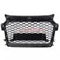 Preview: Upgrade Sportgrill / Kühlergrill für Audi A1 8X Facelift 15-18 Hochglanz Schwarz / Chrom in Wabendesign