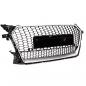 Preview: Upgrade "Plus" Sportgrill / Kühlergrill für Audi TT 8S Coupe/Cabrio/Roadster 14-18 Silber / Hochglanz Schwarz in Wabendesign