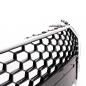 Preview: Upgrade "Plus" Sportgrill / Kühlergrill für Audi TT 8S Coupe/Cabrio/Roadster 14-18 Silber / Hochglanz Schwarz in Wabendesign