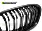Preview: Upgrade Sportgrill / Kühlergrill Nieren für BMW 1er F20/F21 11-14 Hochglanz schwarz in Doppelsteg Design